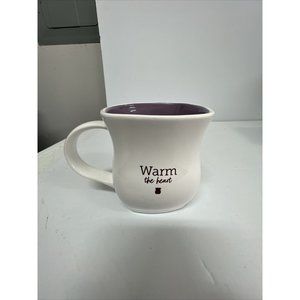 Scentsy Warm The HEART  Wax Warmer White Purple Coffee Mug Element No Lid